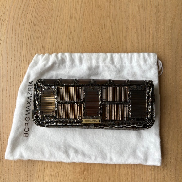 BCBG Max Azria Gold beaded clutch - Picture 2 of 7